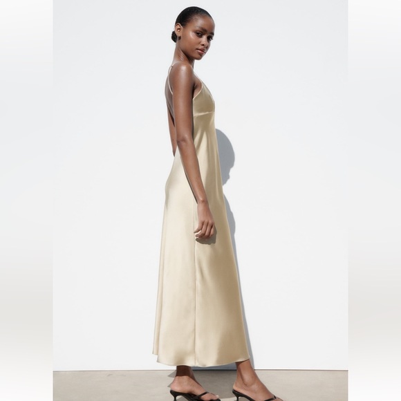 Zara SATIN SLIP DRESS - Picture 3 of 8